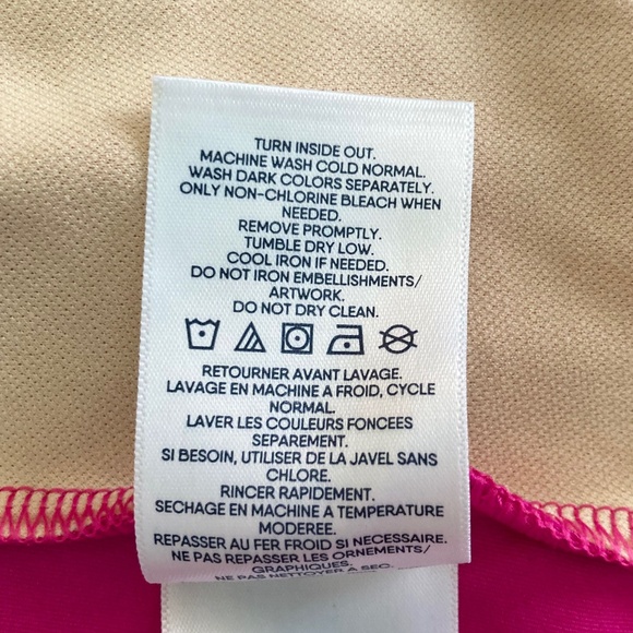 Girl’s size 8 Lands’ End short sleeved pink modest swim top/rash guard - Picture 6 of 6